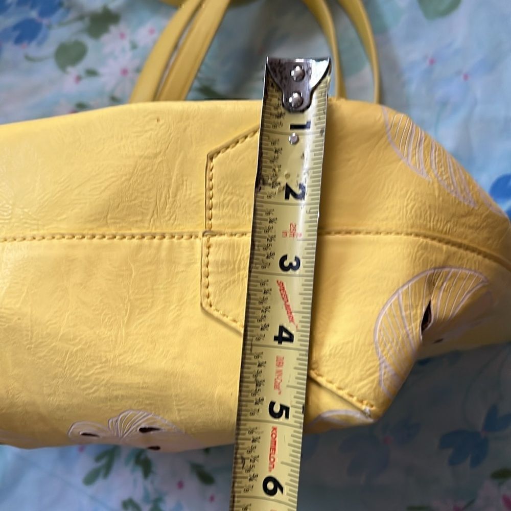 Desigual Handbag with Large Cosmetic Bag - Yellow Monstera Cutout - Picture 9 of 16